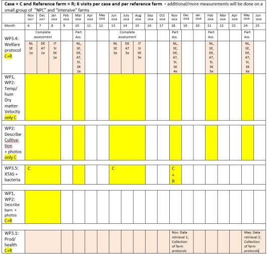 Barn measurements and cattle scoring time planning scheme